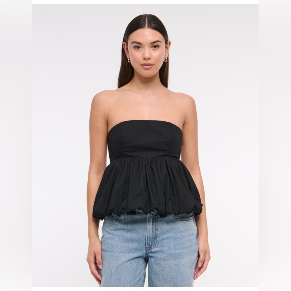 Abercrombie & Fitch Black Smocked Flared Mini Skirt